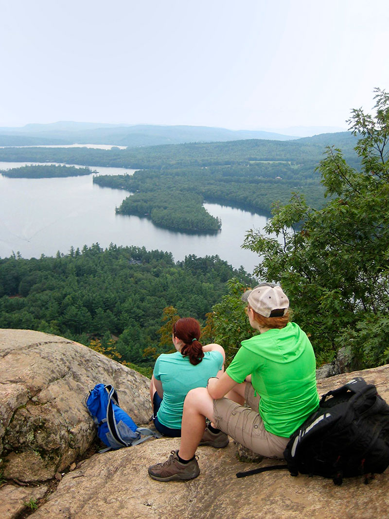 Students enjoying the view at the Rattlesnake Mountain Trail