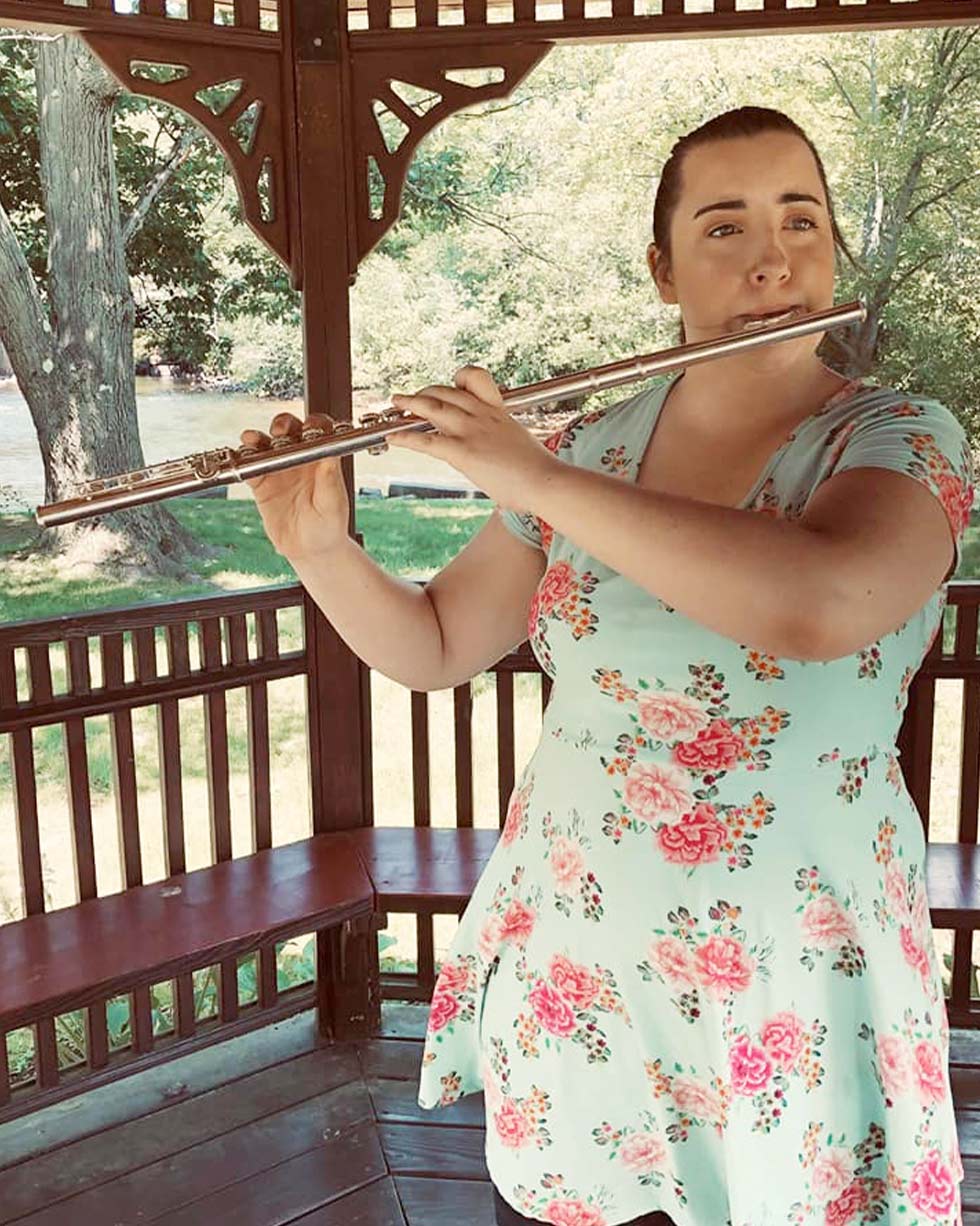 Brianna Mercier ’20 playing her instrument