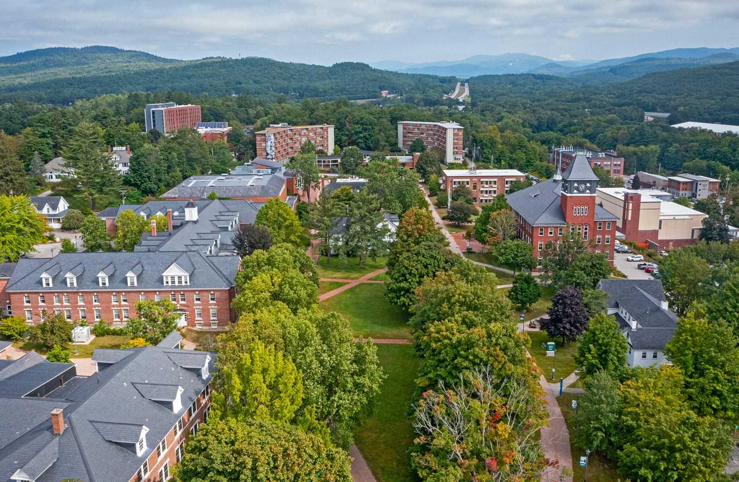 aerial view of Plymouth campus