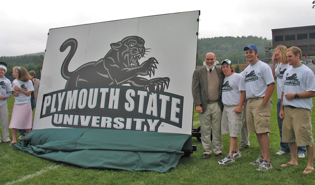 unveiling of the new Plymouth State University logo