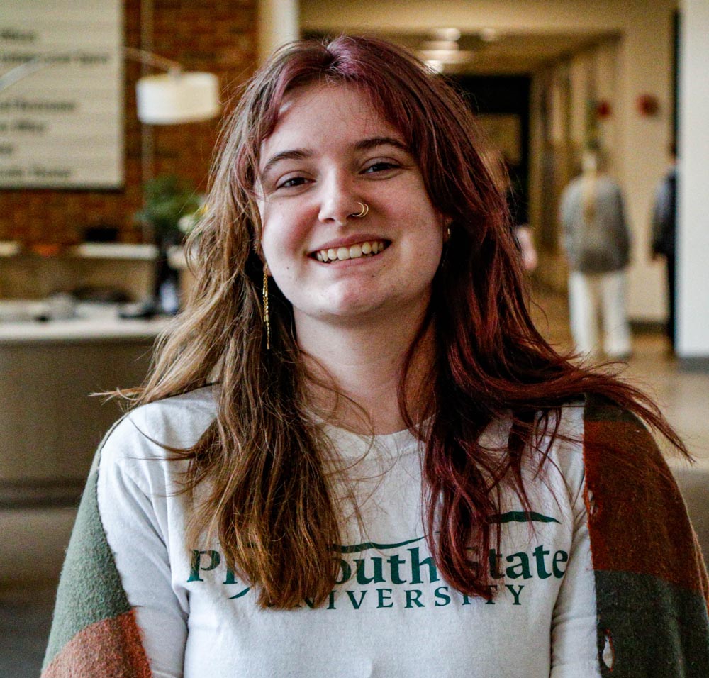 Skylar Hammes in a Plymouth State University shirt